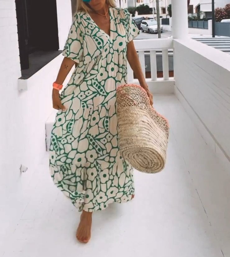 Juni™ | Ibiza-style dress with bohemian floral print