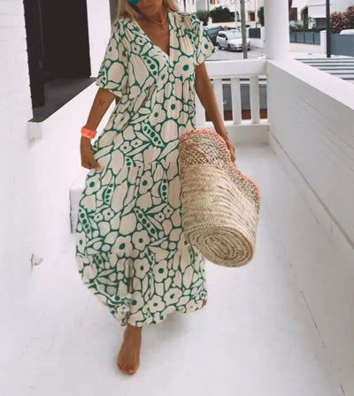 Juni™ | Ibiza-style dress with bohemian floral print