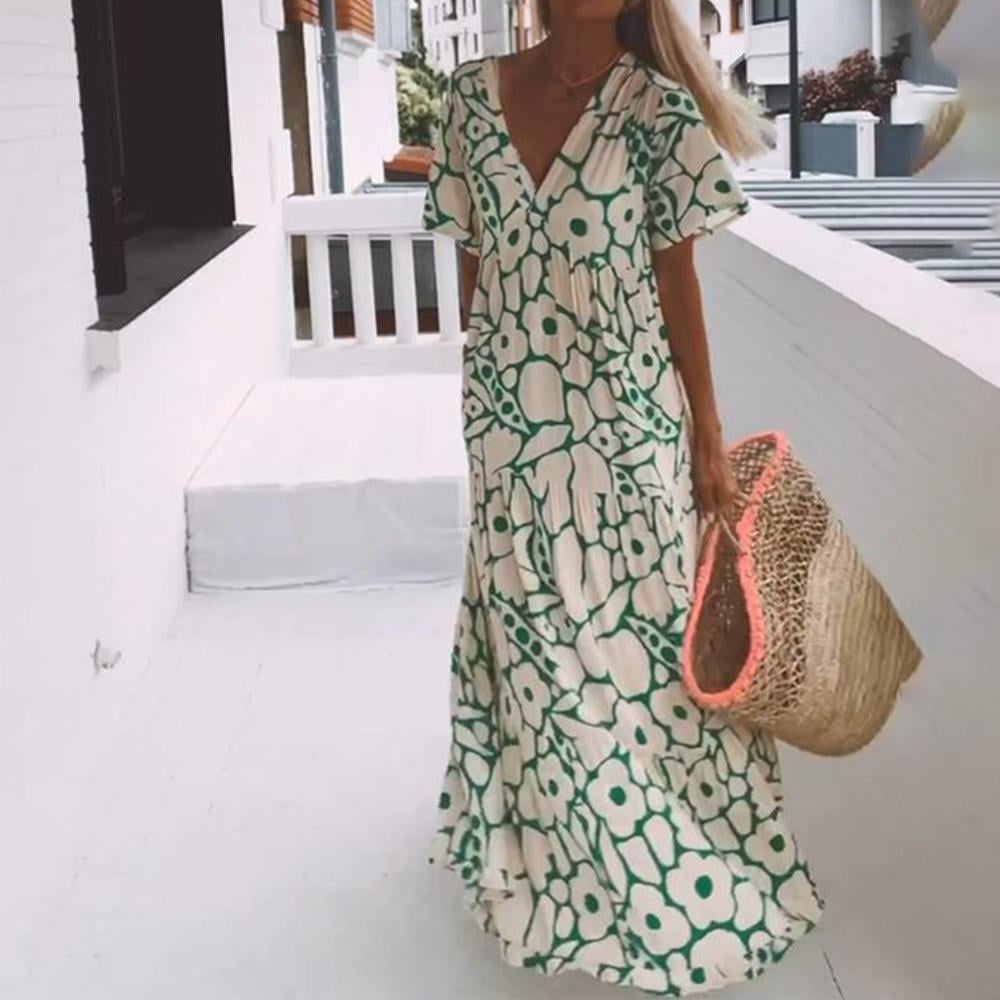 Juni™ | Ibiza-style dress with bohemian floral print