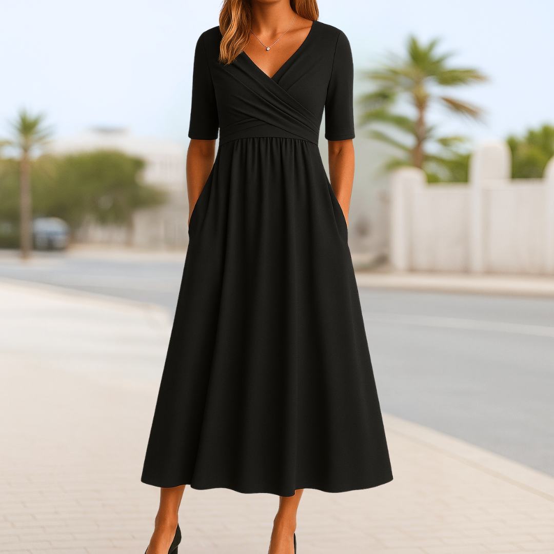 Lova™ | Summer Dress with Wrap Design and Short Sleeves
