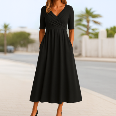 Lova™ | Summer Dress with Wrap Design and Short Sleeves