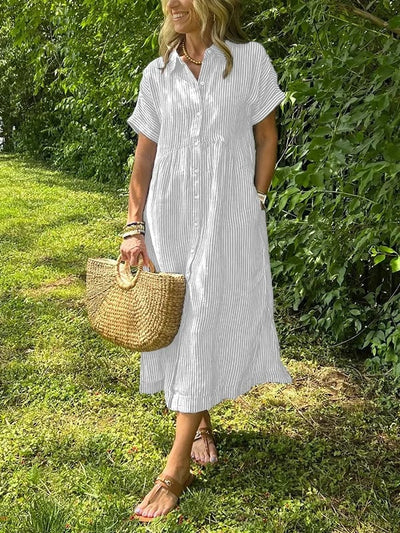 Wilma™ | Striped Shirt Dress with Timeless Elegance