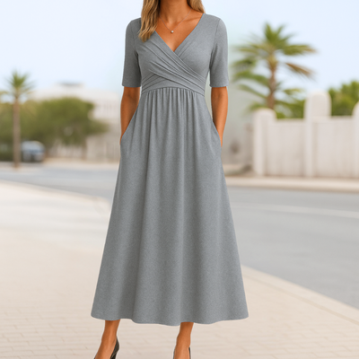 Lova™ | Summer Dress with Wrap Design and Short Sleeves