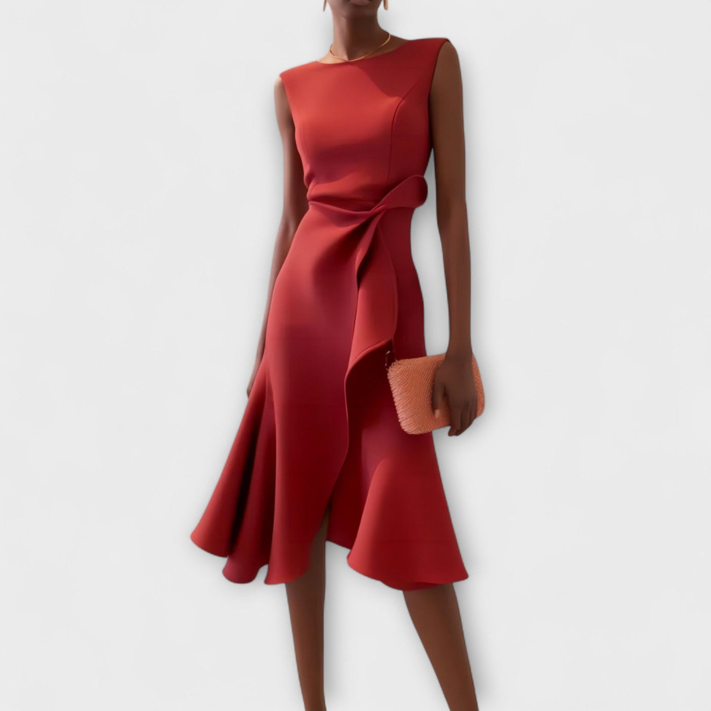 JULIETTE | Asymmetrical Draped Midi Dress