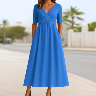 Lova™ | Summer Dress with Wrap Design and Short Sleeves