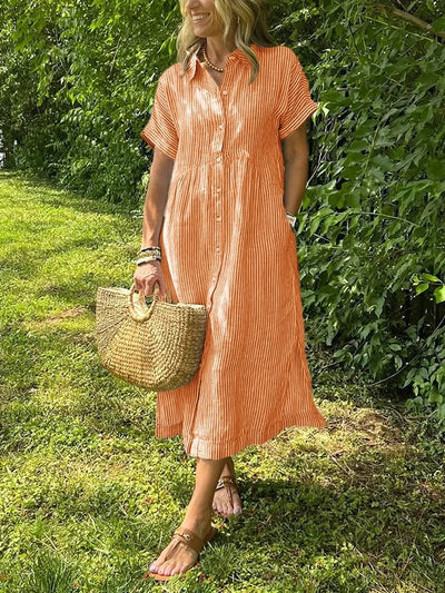 Wilma™ | Striped Shirt Dress with Timeless Elegance