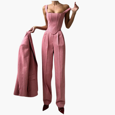 Ivory - Fishbone Crisp 3-Piece Suit