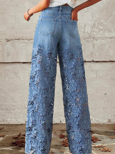 Luna | Jeans in denim met kant