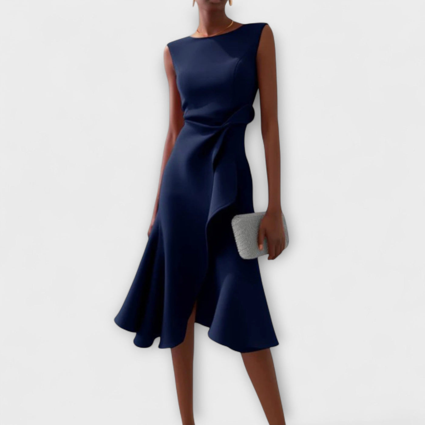 JULIETTE | Asymmetrical Draped Midi Dress