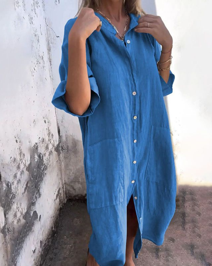 Alva™ | Ibiza-style shirt dress with relaxed elegance