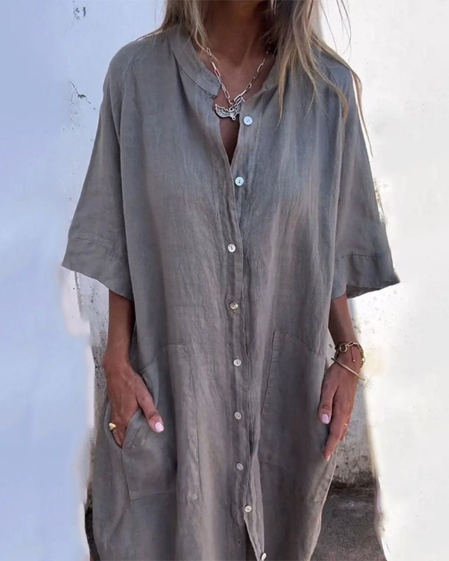 Alva™ | Ibiza-style shirt dress with relaxed elegance