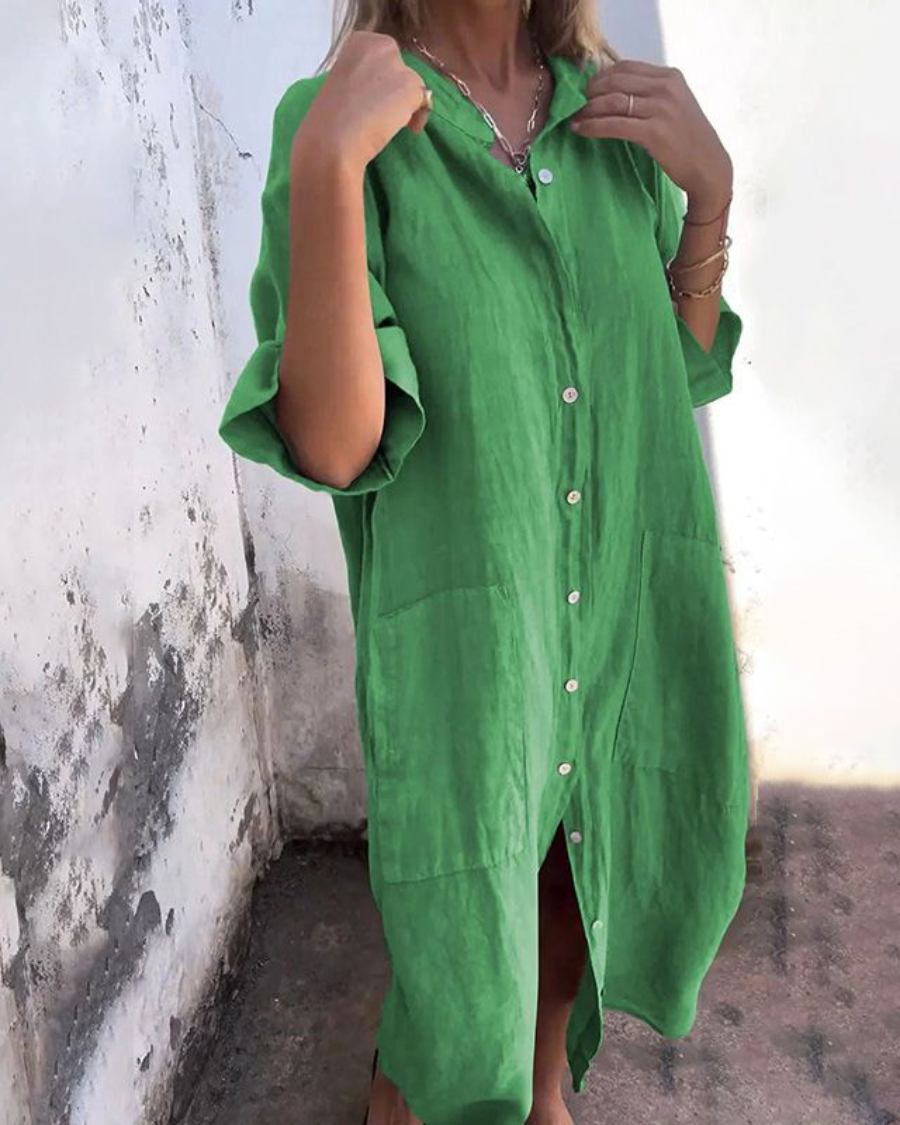 Alva™ | Ibiza-style shirt dress with relaxed elegance