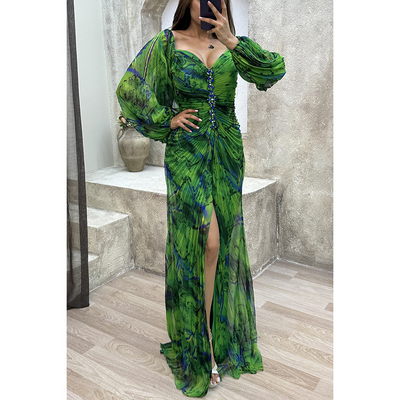 Gisselle - Pleated Loose V-Neck Dress