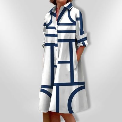 Helen™ | Modern midi dress with geometric pattern