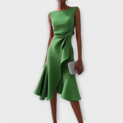 JULIETTE | Asymmetrical Draped Midi Dress