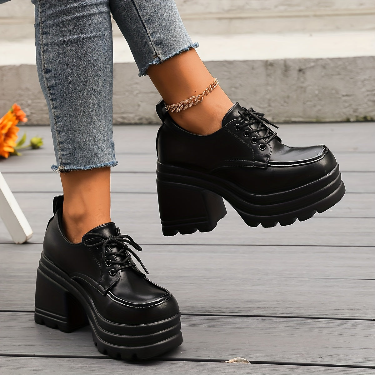 Beatrice - Chunky Lace-Up Platforms