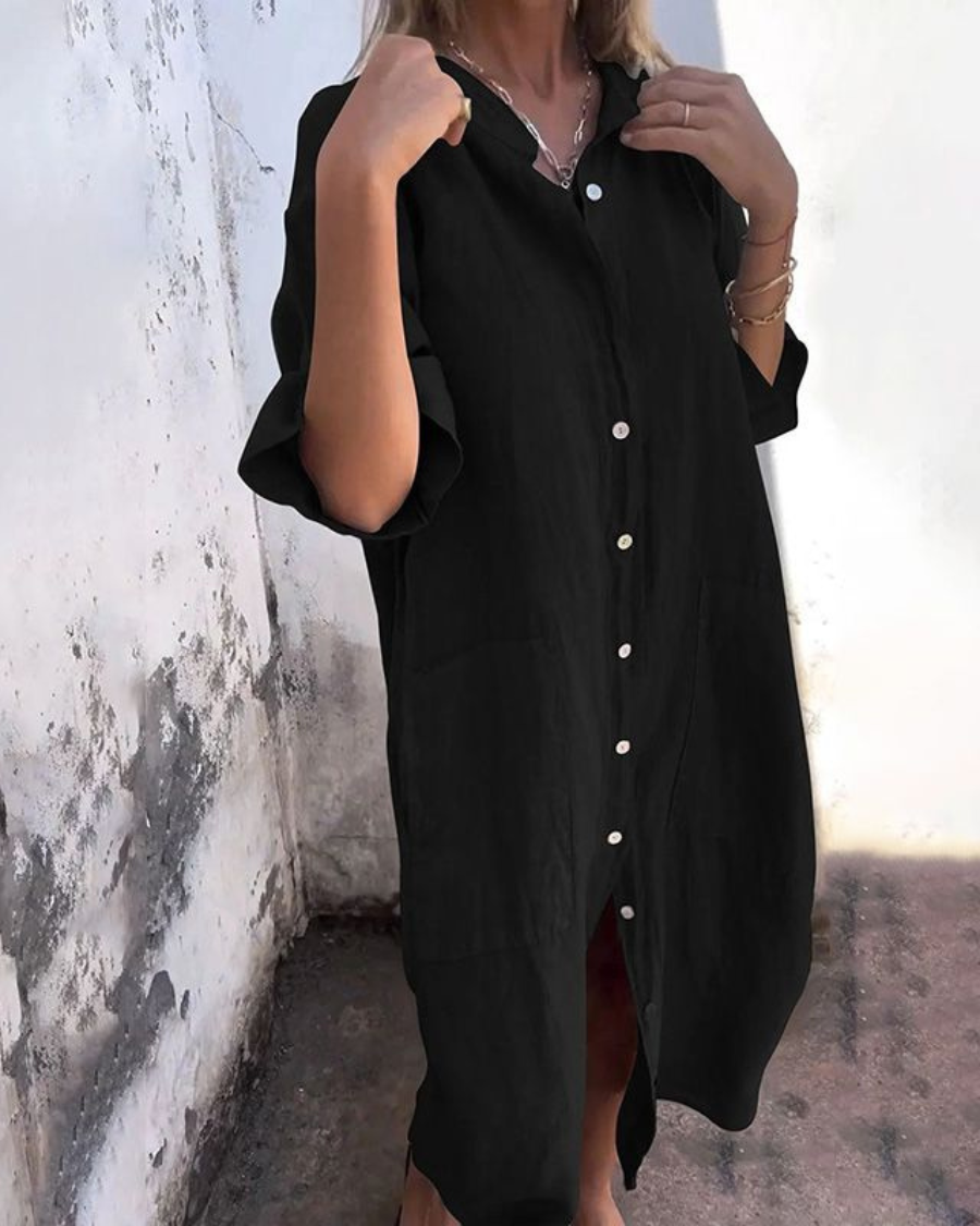 Alva™ | Ibiza-style shirt dress with relaxed elegance
