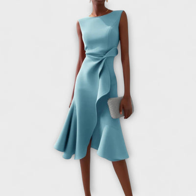 JULIETTE | Asymmetrical Draped Midi Dress