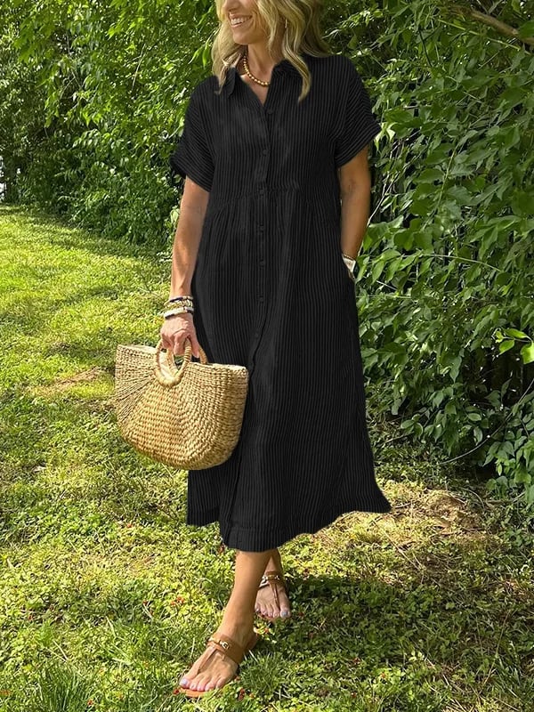 Wilma™ | Striped Shirt Dress with Timeless Elegance