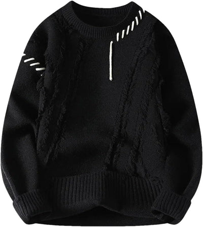 Men's Pullover Sweaters Mens Knitted Sweaters Fashion Patchwork O Neck Pullovers