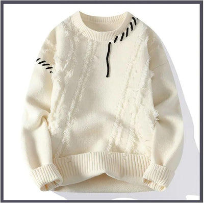 Men's Pullover Sweaters Mens Knitted Sweaters Fashion Patchwork O Neck Pullovers
