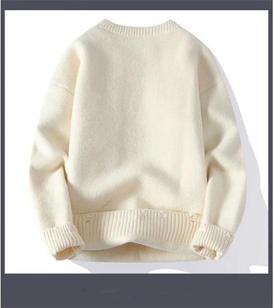 Men's Pullover Sweaters Mens Knitted Sweaters Fashion Patchwork O Neck Pullovers