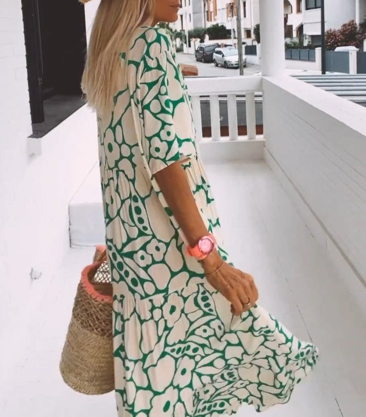 Juni™ | Ibiza-style dress with bohemian floral print