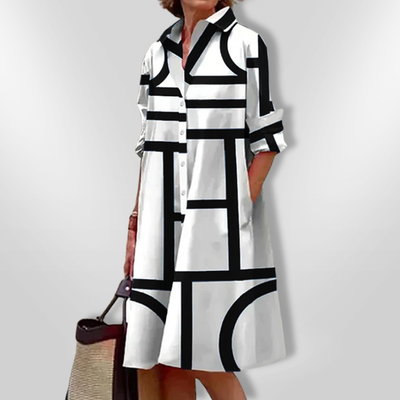 Helen™ | Modern midi dress with geometric pattern