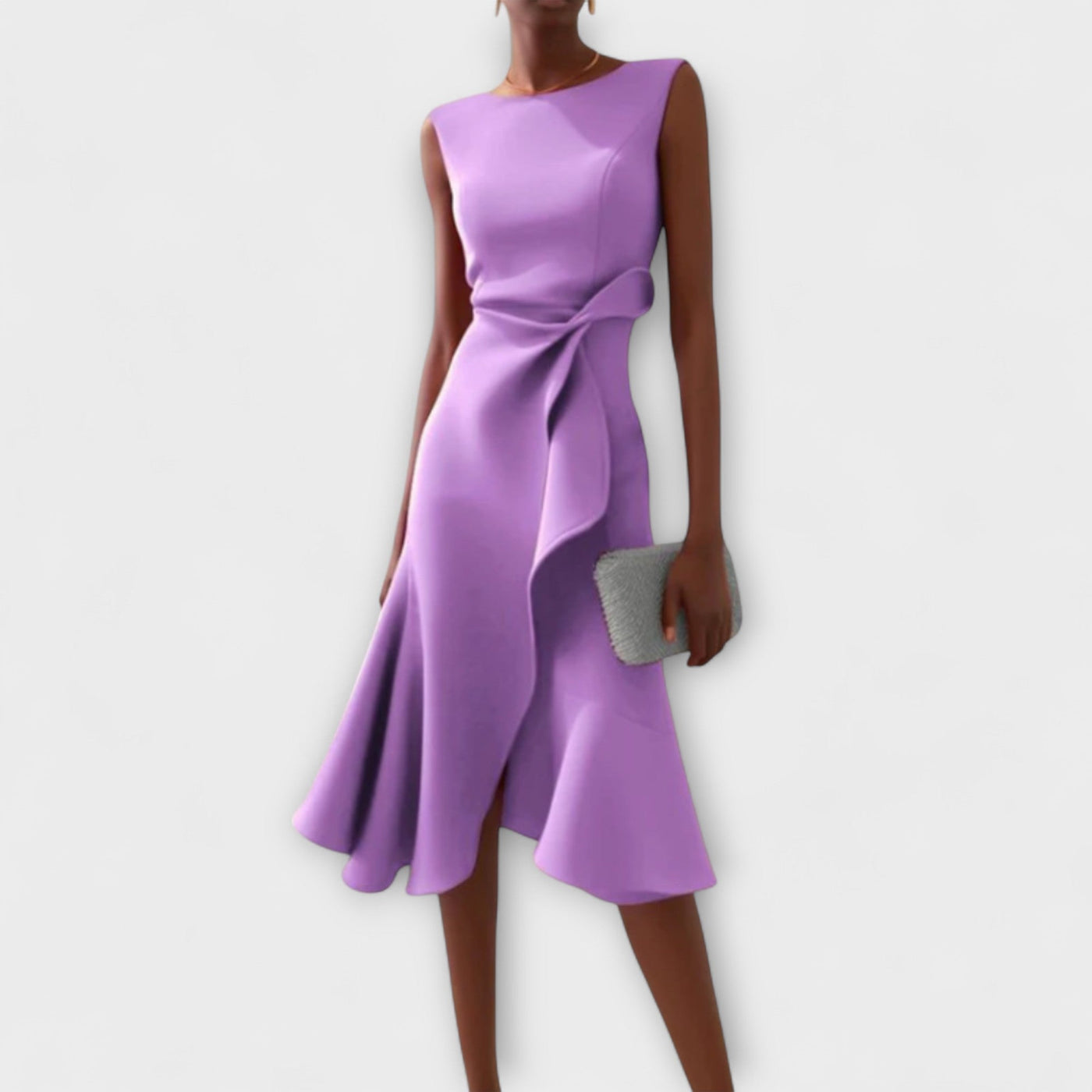 JULIETTE | Asymmetrical Draped Midi Dress