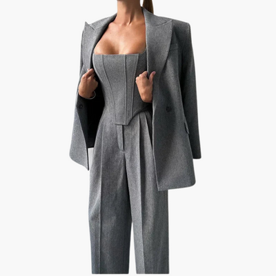 Ivory - Fishbone Crisp 3-Piece Suit