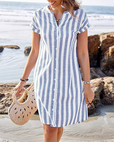 Lucy - Striped Shirt Dress