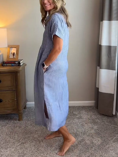 Wilma™ | Striped Shirt Dress with Timeless Elegance