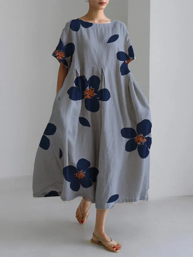 RAFFAELLA | Long floral dress with a relaxed fit and elegant details for chic days