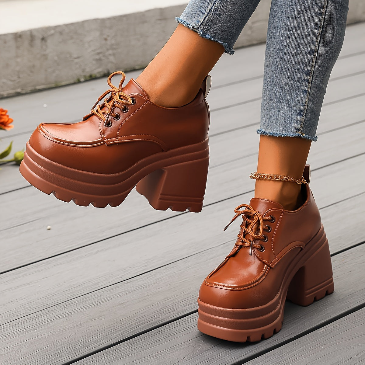 Beatrice - Chunky Lace-Up Platforms