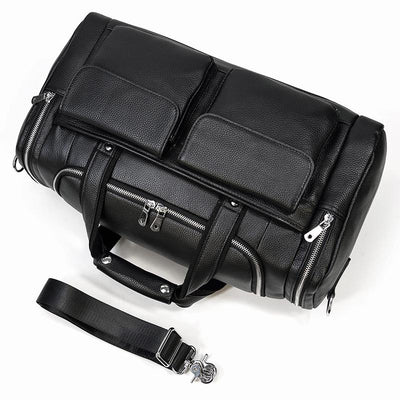 Carl - Black Leather Travel Tote