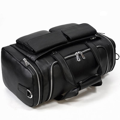 Carl - Black Leather Travel Tote