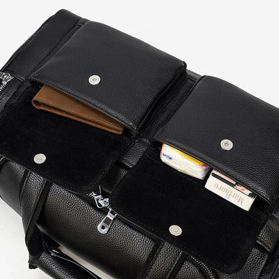 Carl - Black Leather Travel Tote