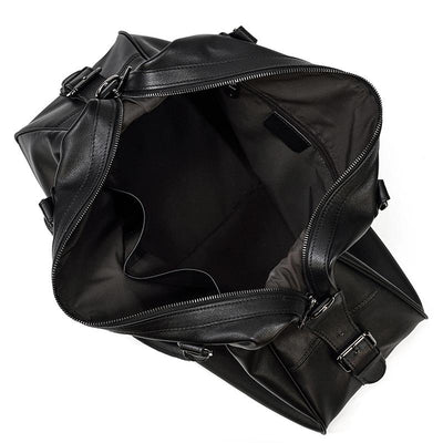 Lawrence - Black Leather Travel Bag