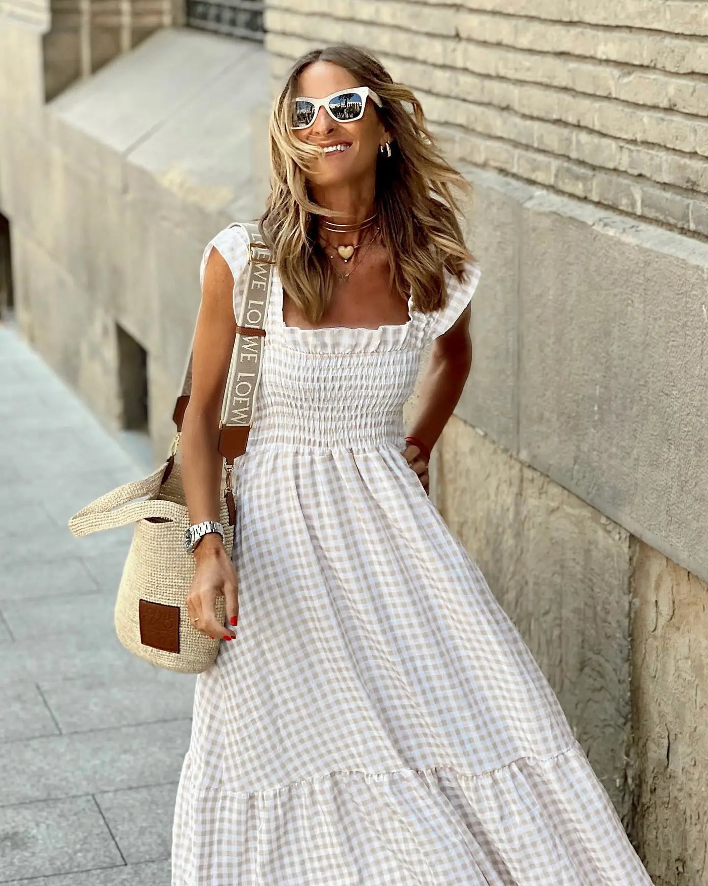 MILA | Retro checkered dress