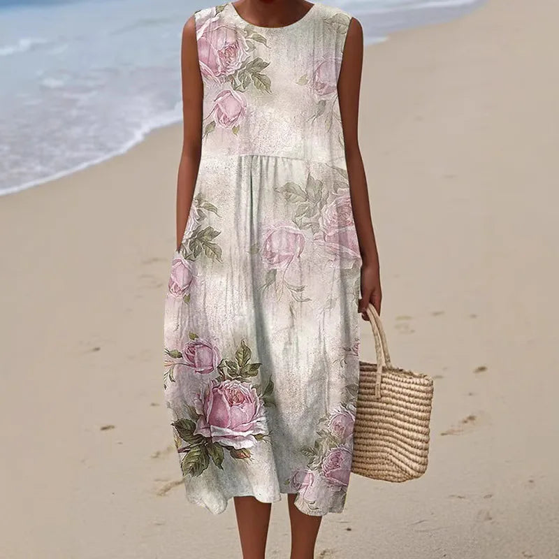 Adelina | Summer Long Dress Floral Patchwork