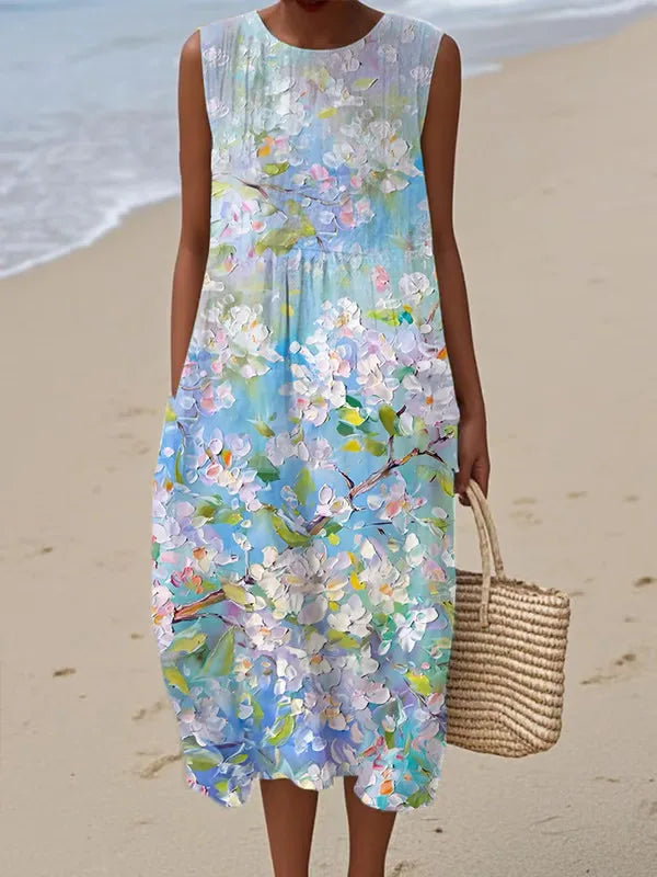 Adelina | Summer Long Dress Floral Patchwork