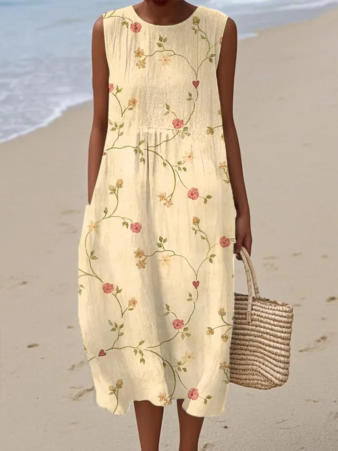 Adelina | Summer Long Dress Floral Patchwork