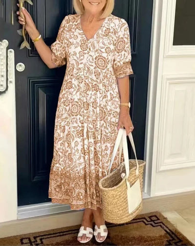 Aria - Floral V-Neck Dress