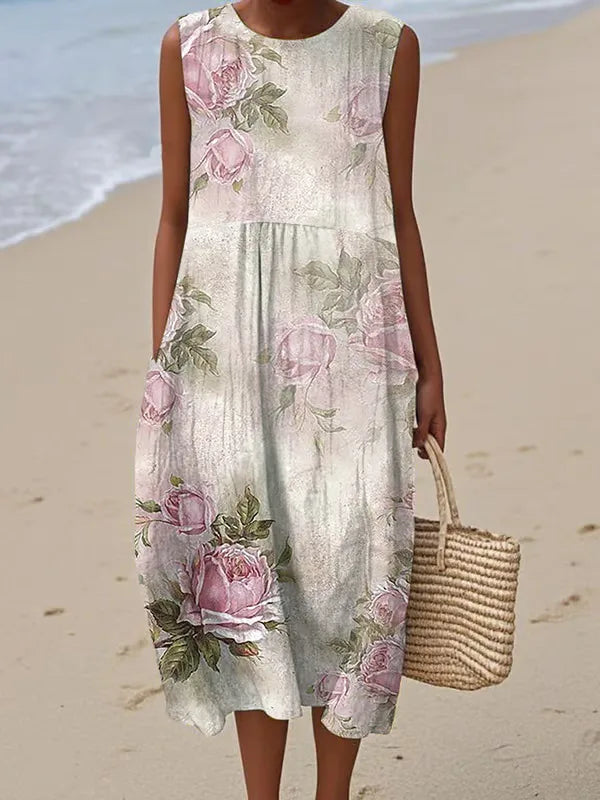 Adelina | Summer Long Dress Floral Patchwork