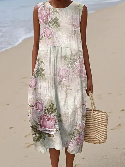 Adelina | Summer Long Dress Floral Patchwork