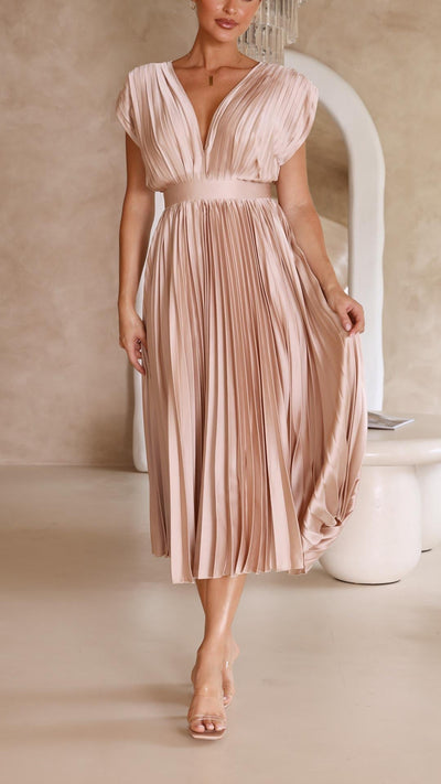 Stella - Pleated Maxi Dress