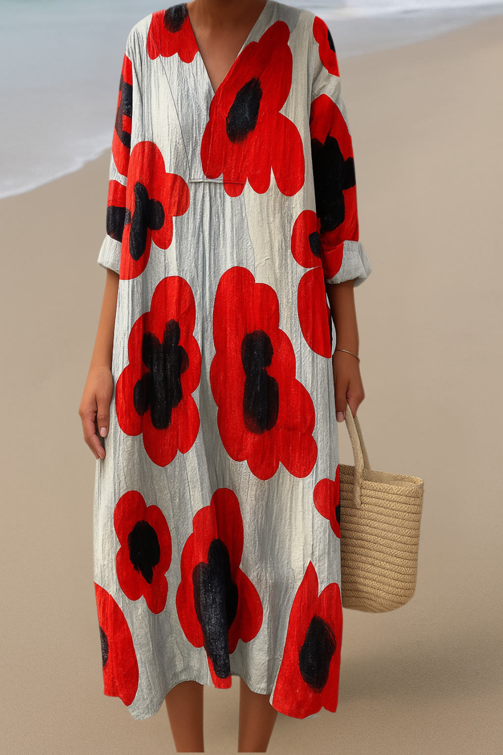 Floral Maxi Dress – Bold Floral Pattern, Confident Aura
