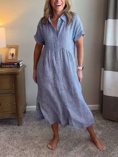 Wilma™ | Striped Shirt Dress with Timeless Elegance
