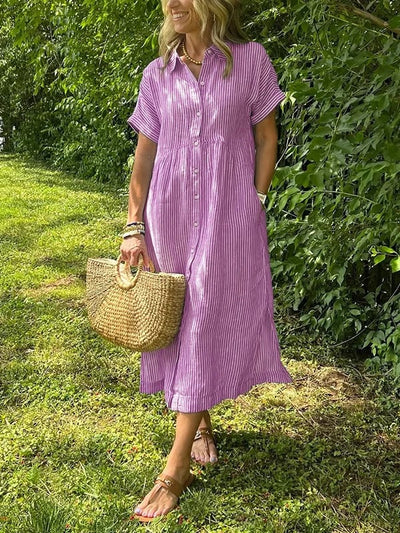 Wilma™ | Striped Shirt Dress with Timeless Elegance