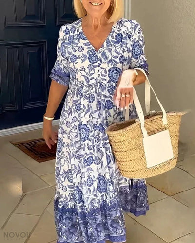 Aria - Floral V-Neck Dress